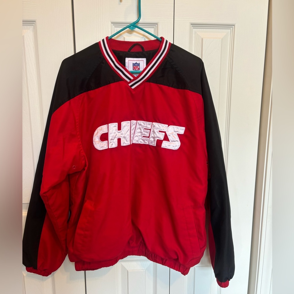 Kansas City Chiefs NFL Logo Lined Pullover Side Zip Long Sleeves Men’s Medium